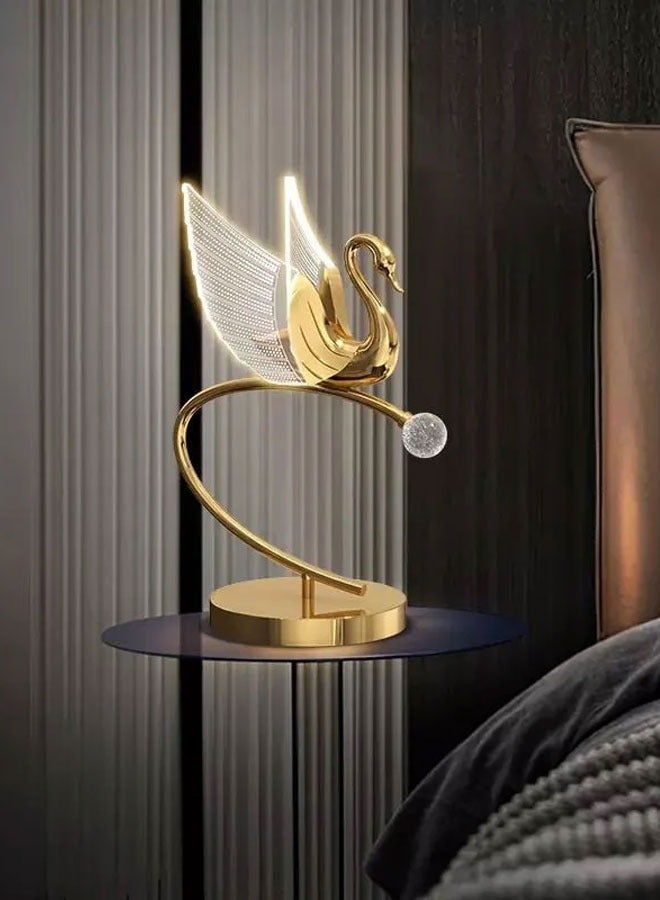 إنارة سيرة أباجورة إضاءة بجعة ذهبي كبيرة - Image 4