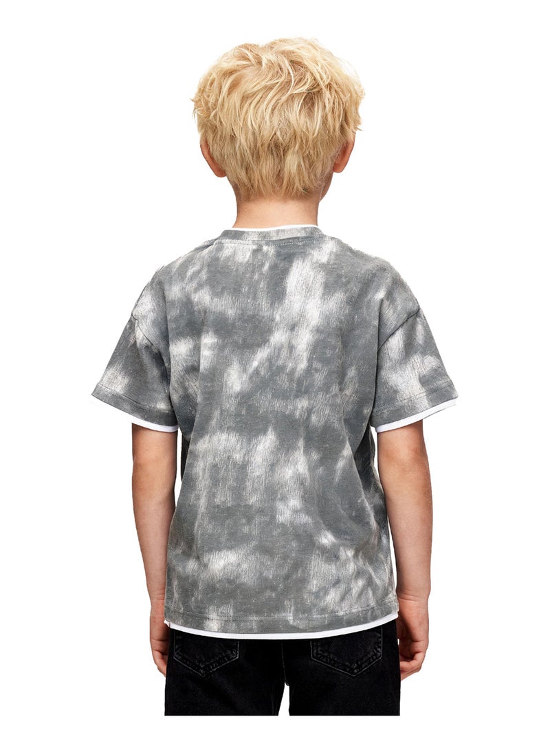 Andora Boys Tie-Dye Slip On Casual Tee - Grey - Image 3