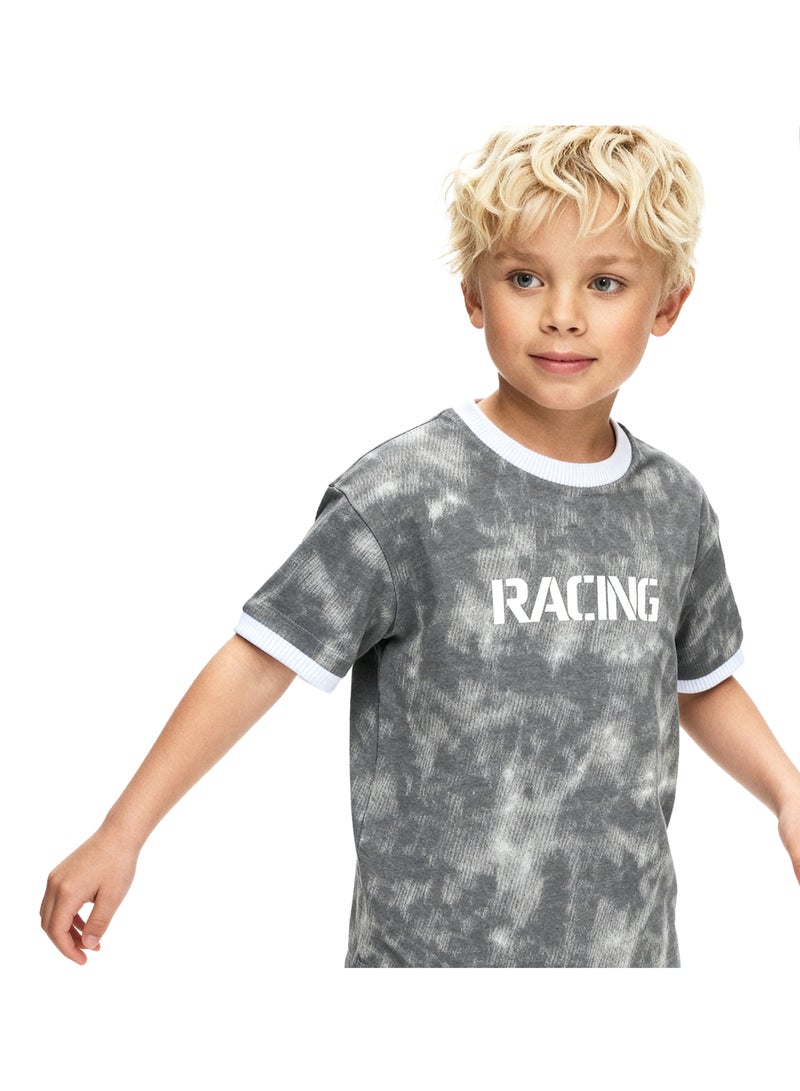 Andora Boys Tie-Dye Slip On Casual Tee - Grey - Image 4