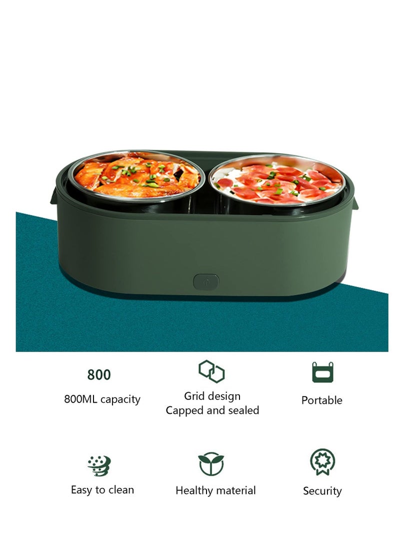 XiuWoo - Electric Lunch Box Food Heater Portable Food Warmer USB 12V for Car Truck for Work Home Heated Lunch Box for Adults Removable 304 Stainless Steel Container - Image 1