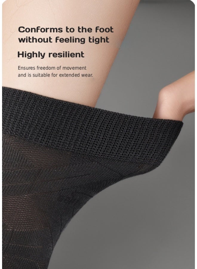 سيبتولفز جوارب رجالية من Septwolves، جوارب صيفية رجالية متوسطة الطول، مصنوعة من الحرير، جوارب مودال رقيقة وجيدة التهوية (6 أزواج) - Image 5