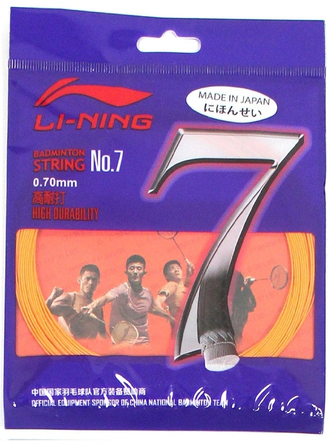 Li-Ning Li-Ning Unisex Adult No. 7 Badminton String, 0.70mm Diameter - Orange, One Size  - Image 2
