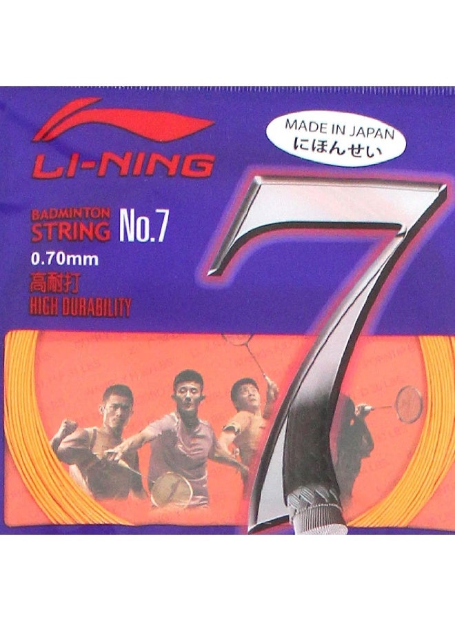 Li-Ning Li-Ning Unisex Adult No. 7 Badminton String, 0.70mm Diameter - Orange, One Size  - Image 3
