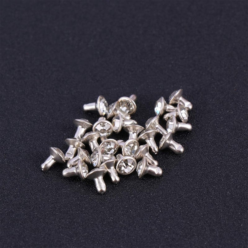 comfrt 100 Pcs Snap Fasteners Kit Metal Diamond Rhinestone Button Snaps Press Studs for Clothes Jackets Jeans Wears Bracelets Bags(White Diamond with Silver Rim) - Image 5