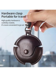 Youque For Huawei Freebuds 4i/5i/6i PU Leather Earphone Case Headset Protector Cover with Keychain Dark Brown  - Image 2