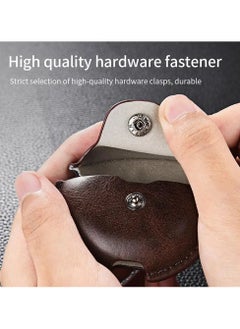 Youque For Huawei Freebuds 4i/5i/6i PU Leather Earphone Case Headset Protector Cover with Keychain Dark Brown  - Image 3