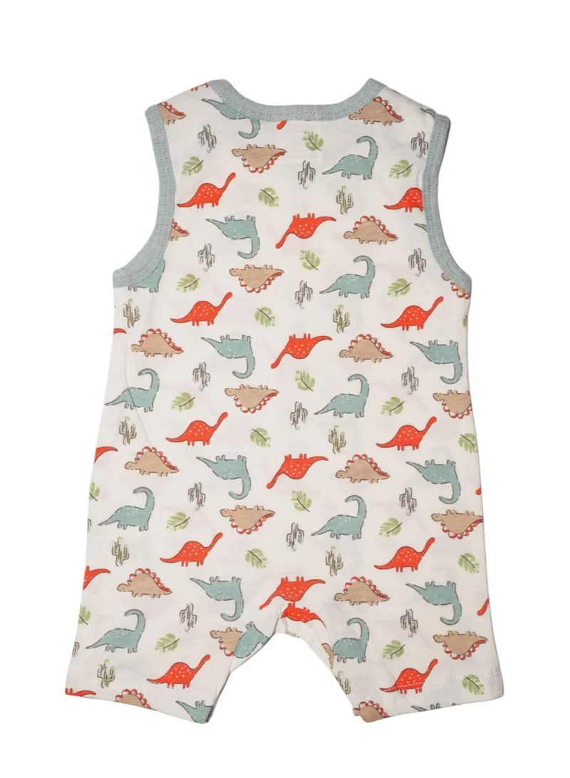 بمبىمىشى Bambimici Liam 2- Piece Sleeveless Dinosaur Printed Baby BodySuit - Multicolor