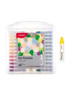 Monami MONAMI Oil Pastels, Jumbo Size Hexagonal Shape Oil Pastels for Kids and Students with Handy Carrying Case, 48 Vivid Colors +2 Extra Pastels (Total 50 Oil Pastels) Pack  - Image 1