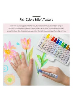 Monami MONAMI Oil Pastels, Jumbo Size Hexagonal Shape Oil Pastels for Kids and Students with Handy Carrying Case, 48 Vivid Colors +2 Extra Pastels (Total 50 Oil Pastels) Pack  - Image 4