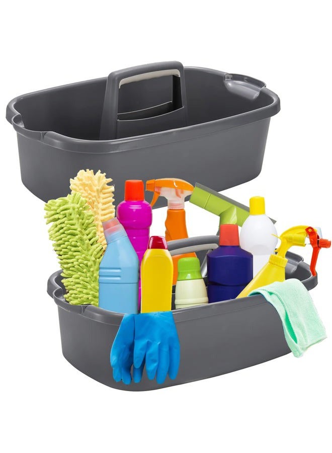 TOPZEA 2 Pack Cleaning Supplies Caddy, Plastic Cleaning Supplies Organizer with Handle Cleaning Bucket Housekeeping Shower Tote Caddy Under Sink Tool Storage Basket for Cleaning Product Organizer - Image 1