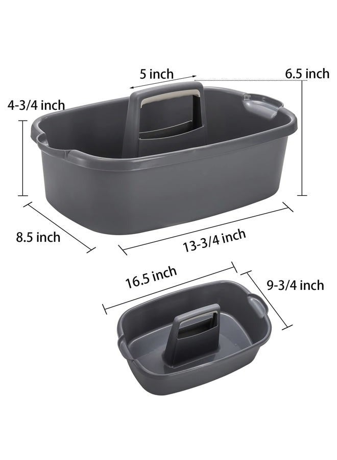 TOPZEA 2 Pack Cleaning Supplies Caddy, Plastic Cleaning Supplies Organizer with Handle Cleaning Bucket Housekeeping Shower Tote Caddy Under Sink Tool Storage Basket for Cleaning Product Organizer - Image 2