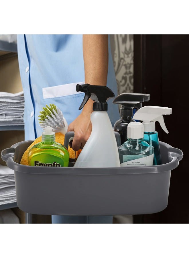 TOPZEA 2 Pack Cleaning Supplies Caddy, Plastic Cleaning Supplies Organizer with Handle Cleaning Bucket Housekeeping Shower Tote Caddy Under Sink Tool Storage Basket for Cleaning Product Organizer - Image 5