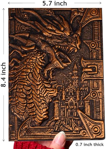 Futhark DND Notebook/Journal - 200 Pages with 3D Bronze Dragon Embossed Faux Leather Cover with Pen and Pen Holder - Ideal for Dungeons & Dragons/D&D. Great RPG Accessories Gift for DM & Players - Image 4