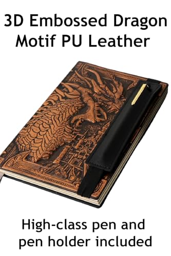 Futhark DND Notebook/Journal - 200 Pages with 3D Bronze Dragon Embossed Faux Leather Cover with Pen and Pen Holder - Ideal for Dungeons & Dragons/D&D. Great RPG Accessories Gift for DM & Players - Image 2
