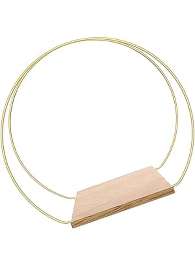 إطار إكليل زهري من الذهب المعدني مع قاعدة لتزيين طاولة الزفاف DIY وقطعة مركزية - Image 1