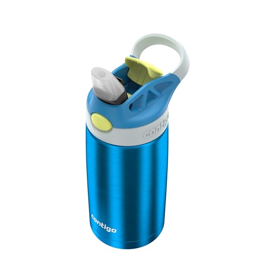 Contigo Autospout Water Bottle with Straw 13 oz Blue Poppy/Glacier - Image 4