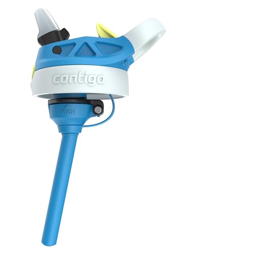 Contigo Autospout Water Bottle with Straw 13 oz Blue Poppy/Glacier - Image 5