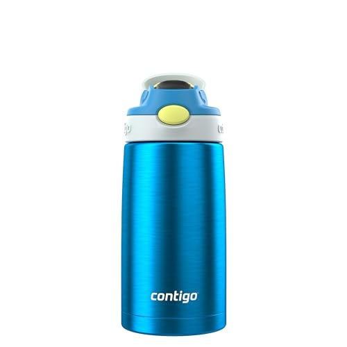 Contigo Autospout Water Bottle with Straw 13 oz Blue Poppy/Glacier - Image 1