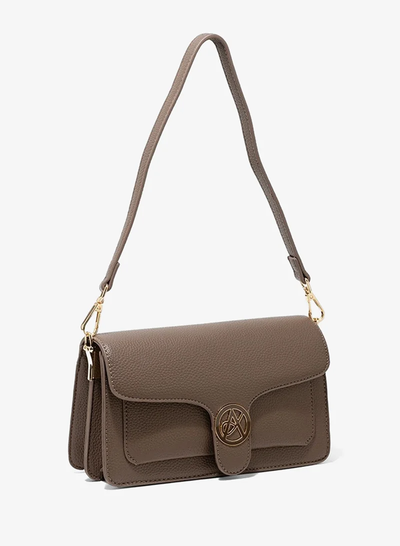 أميكا AMICA AMI Textured Shoulder Bag - Taupe