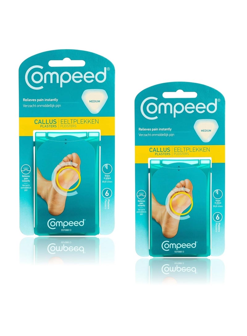 Compeed Callus Removal Bandage Strips For Under Foot Rubbing Protection, Breathable Callous Remover Pads For Feet Medium Size Patches_12 Pc Pack - Image 1
