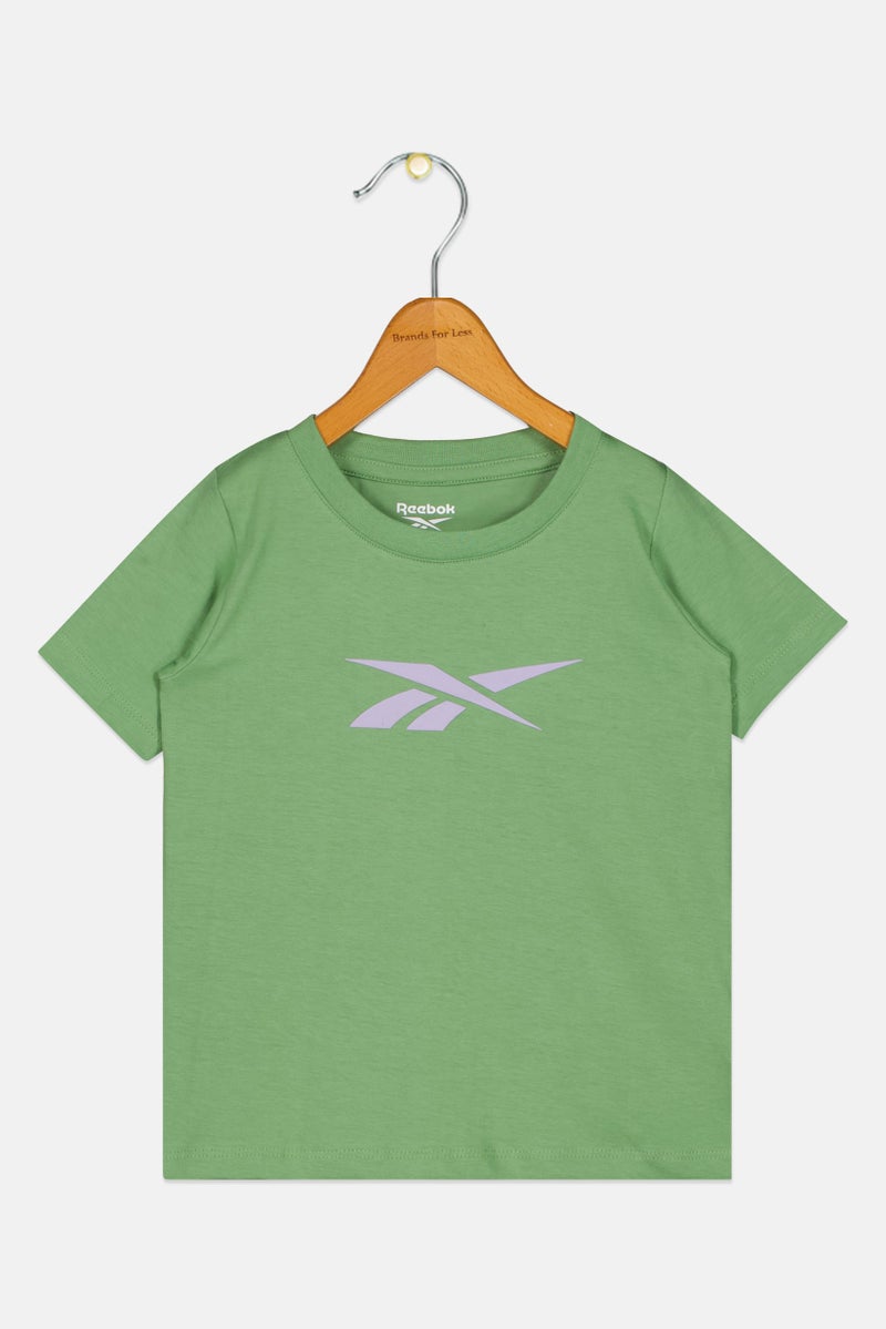 Reebok Toddlers Girl Crew Neck Short Sleeve Outdoor T-Shirt, Green - Image 1