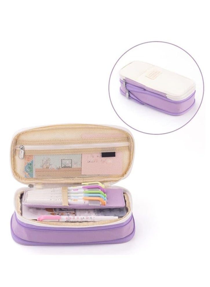 Generic Colorful Large Storage Pencil Box Pen Bag with Zipper Large Capacity Storage Bag, Suitable for Office Travel Storage Box  - Image 2
