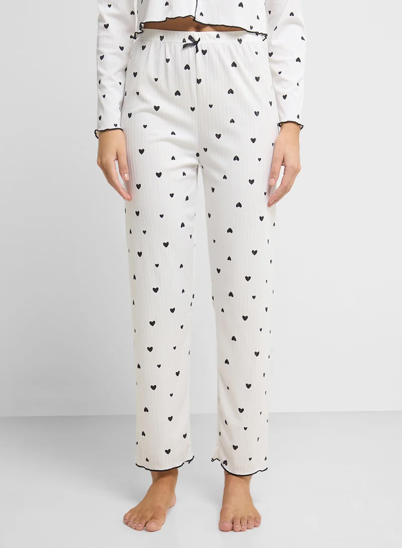 Ginger Heart Print T-Shirt & Pyjama Set