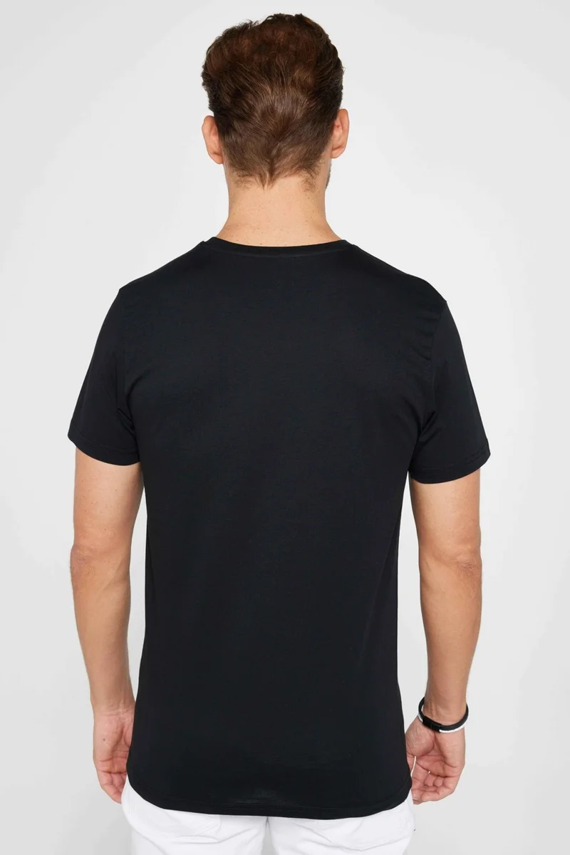 Tudors Men's Slim Fit Slim Cut Organic Cotton Soft Texture Basic Crew Neck T-Shirt