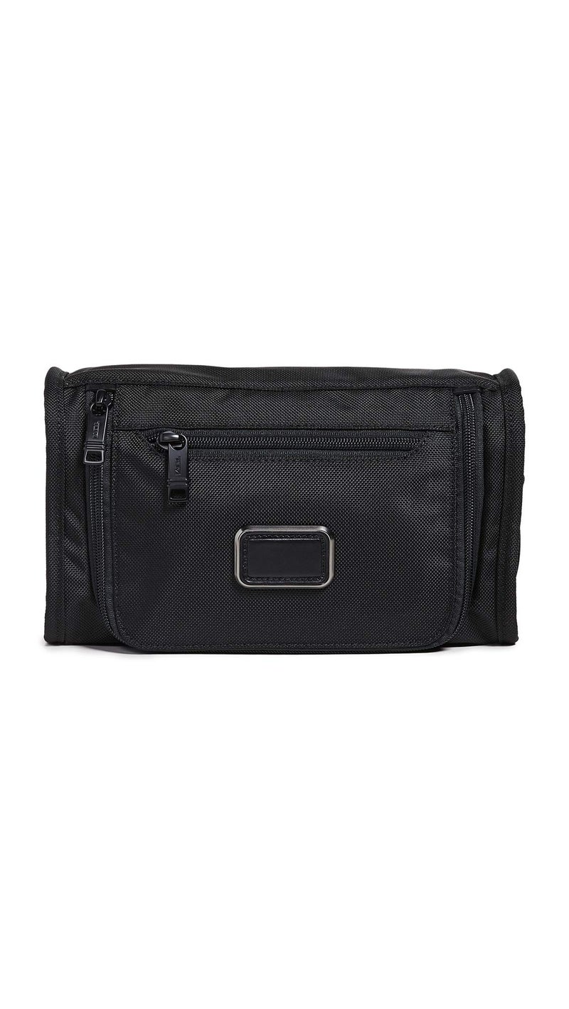 TUMI - Alpha Travel Kit - Travel Toiletry Bag - Compact Travel Organizer for Cosmetics & Essentials - TUMI Tracer - Black - Image 1
