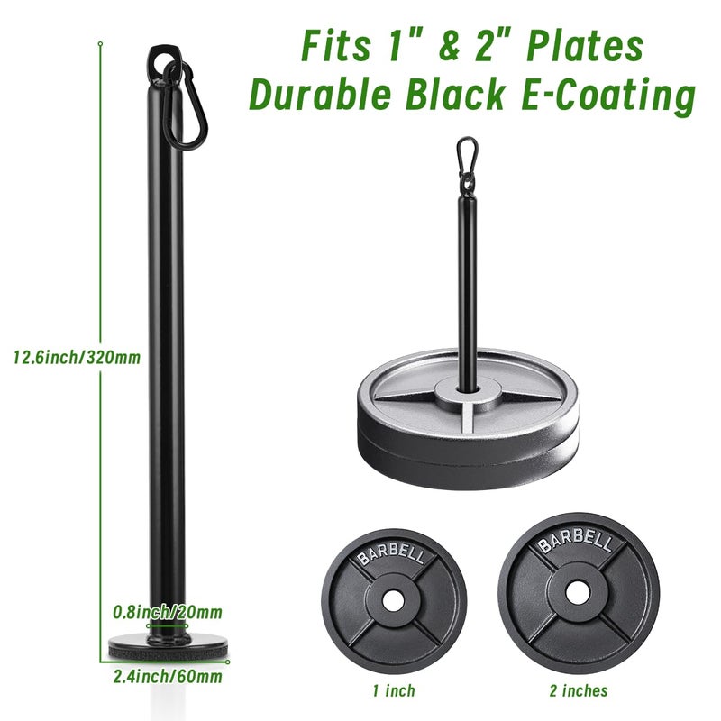 Yaoeruqi Universal Weight Loading Pin fits 1" Standard & 2" Olympic Plates with Carabiner for Cable Pulley,LAT Pulldown,Home Gym Strength Training - Image 2