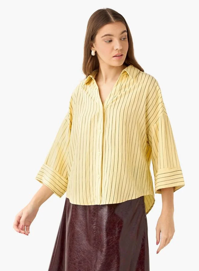 سبلاش فيڤ Boxy Shirt with Stripes