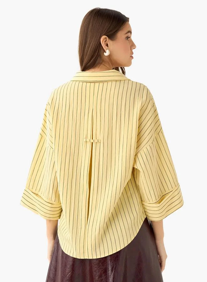 سبلاش فيڤ Boxy Shirt with Stripes
