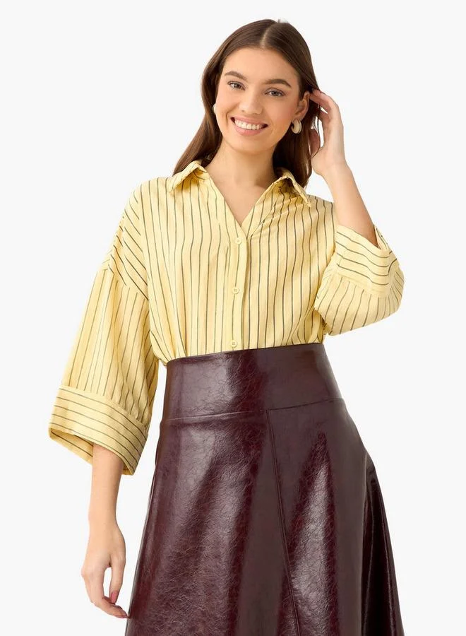 سبلاش فيڤ Boxy Shirt with Stripes