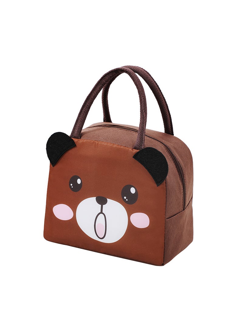 Generic Cute Cartoon Insulated Lunch Bag 3D brown bear 