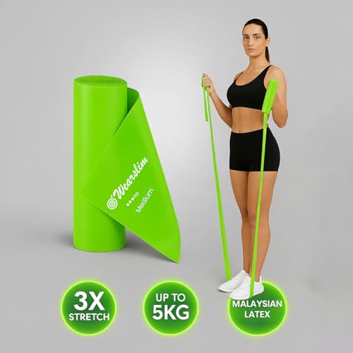 Wearslim Natural Rubber Professional Resistance Loop Bands For Legs And Butt|Elastic Exercise Band Set For Women|Best Resistant Workout Loops For Booty,Glute,Leg&Thigh Exercising (1.5 Meter Green) - Image 3