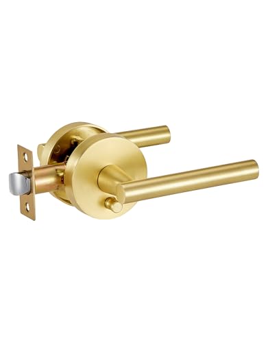 Lethato Brushed Gold Door Handles Interior Gold Interior Door Handle Heavy Duty Interior BedroomBathroom Lever Door Handle Interior1 Pack - Image 1