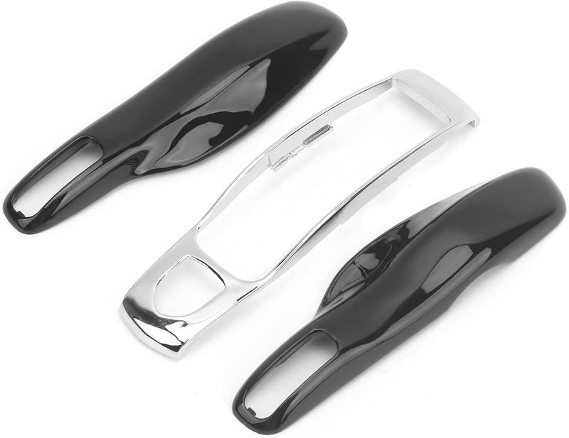Haofy Replacement Car Key Cover for 92A, Lightweight Material, Jaw Slidemarine Jaw Protection, Fit for, Modern Look, Easy Installation, Smart Key Protect Cover (Black + silver shell) - Image 2