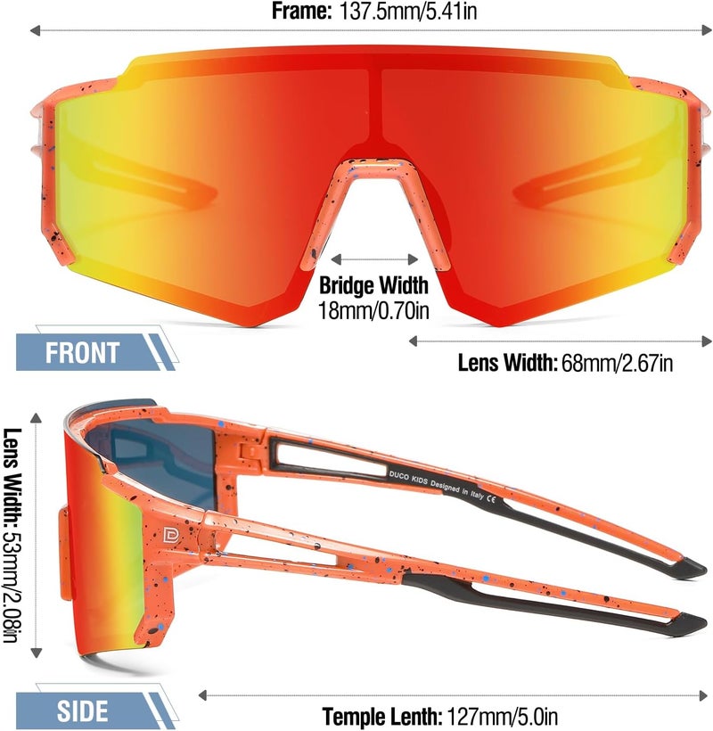Duco Polarized Kids Sunglasses Youth Sports Cycling Shades Lightweight Frame UV400 Child Boys Girls Baseball SunGlasses DK310 - Image 3