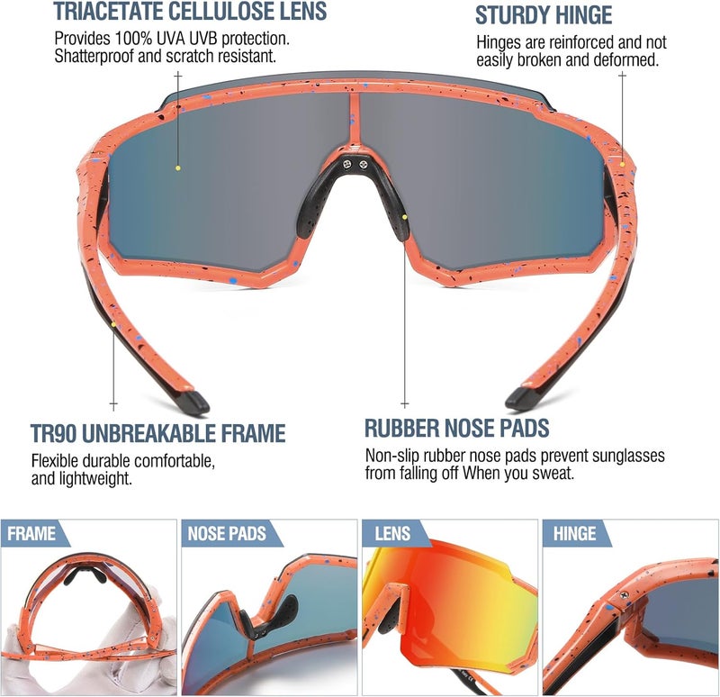 Duco Polarized Kids Sunglasses Youth Sports Cycling Shades Lightweight Frame UV400 Child Boys Girls Baseball SunGlasses DK310 - Image 4