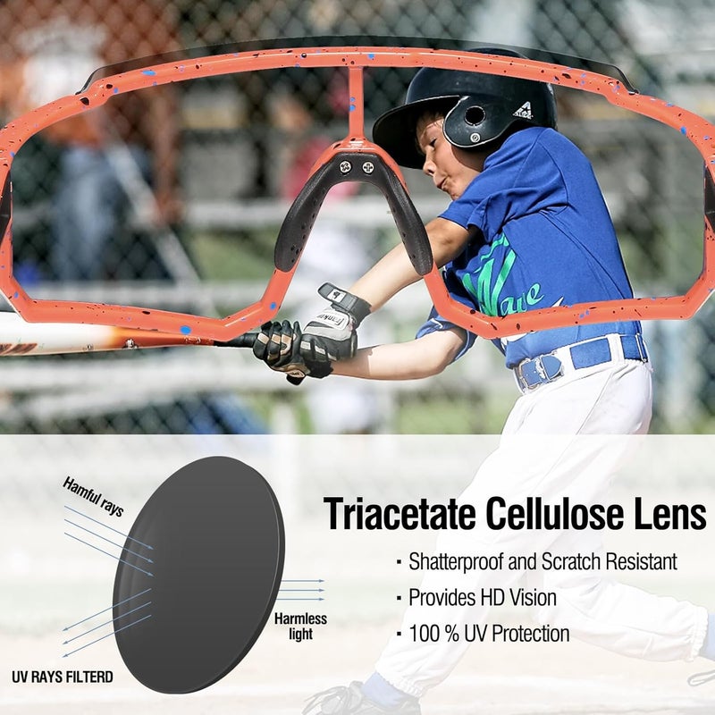 Duco Polarized Kids Sunglasses Youth Sports Cycling Shades Lightweight Frame UV400 Child Boys Girls Baseball SunGlasses DK310 - Image 5