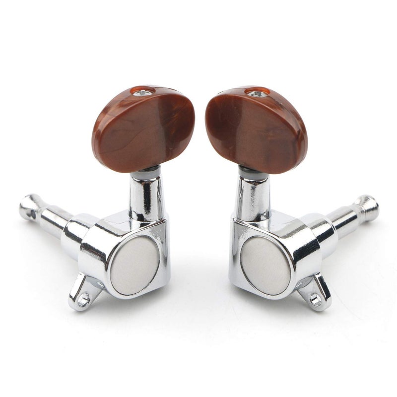 Swhmc 3R 3L Acoustic Electric Guitar Pegs String Tuners Keys Machine Heads Locking Knobs Silver - Image 3