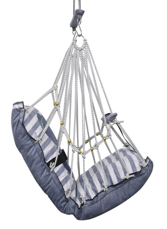 Windson Craft® Cotton Baby Swing for 1-5 Year Olds - Indoor & Outdoor Hammock Chair with Safety Belt and Cushions - Comfortable Hanging Baby Seat for Toddlers & Kids (New Elephant) - Image 3