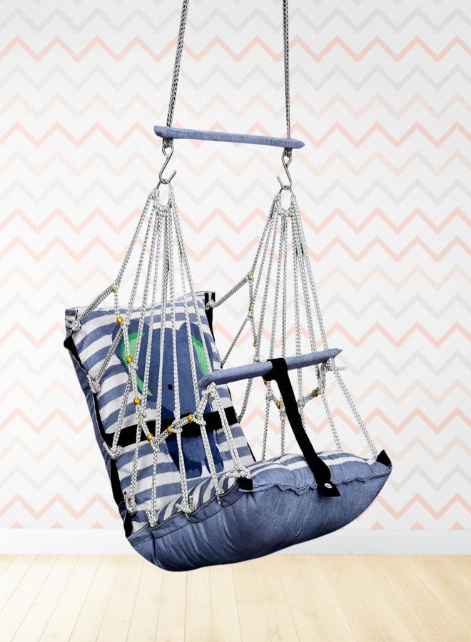 Windson Craft® Cotton Baby Swing for 1-5 Year Olds - Indoor & Outdoor Hammock Chair with Safety Belt and Cushions - Comfortable Hanging Baby Seat for Toddlers & Kids (New Elephant) - Image 1
