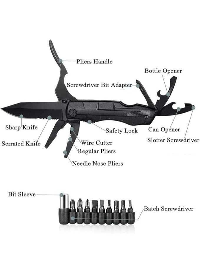 eWINNER Men's & Women's Stainless Steel Pocket Knife with Pliers/Screwdrivers & Bottle Opener - Image 3