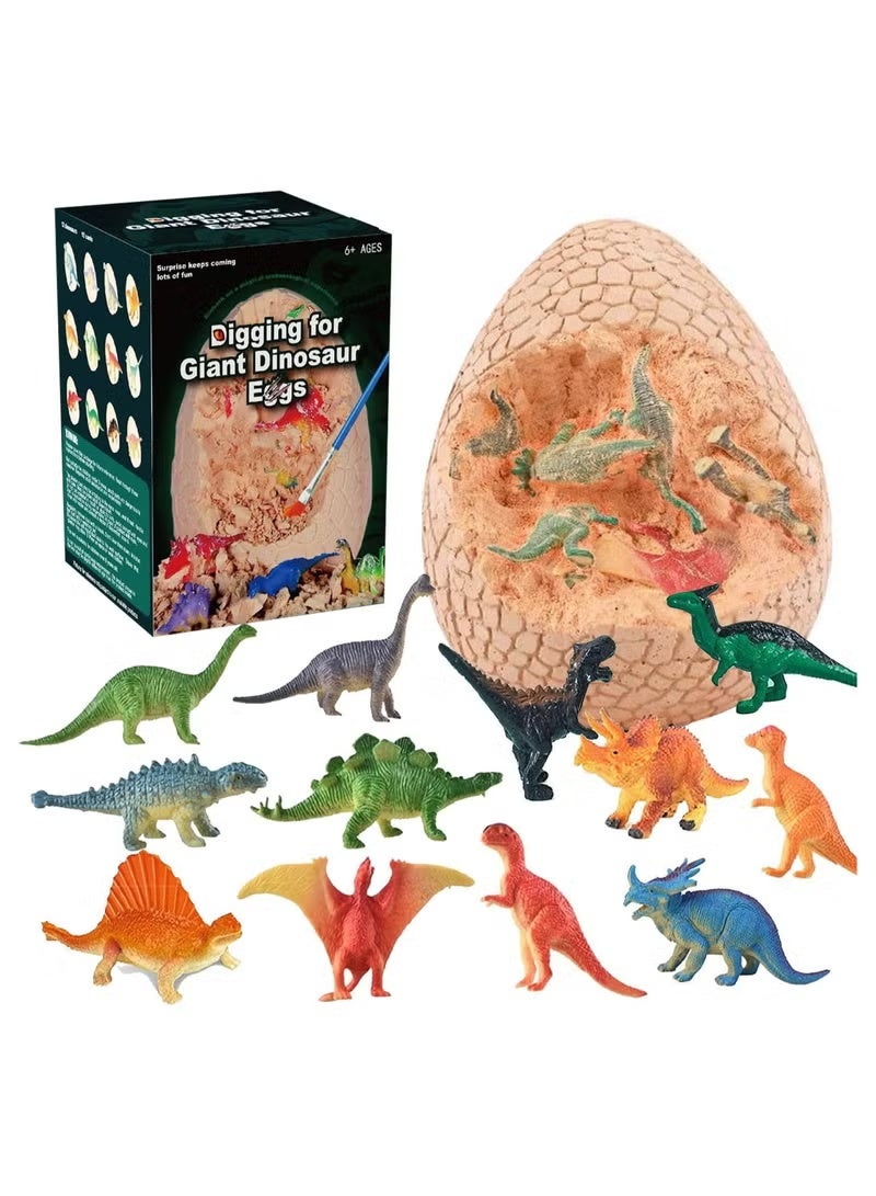 ARGT 3D Dinosaur Fossil Egg Digging Kit, 14 Figures Toy, Jumbo Unique Dino Eggs And Discover Assorted Dinosaur, Novelty Stem Excavation Toy For Party Favor Easter Science Play - Image 1