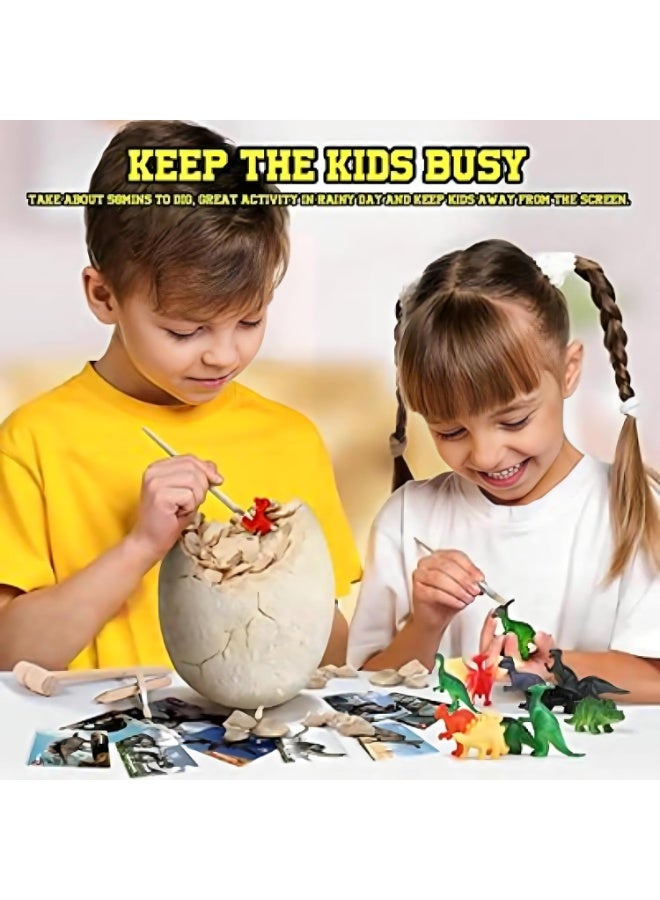 ARGT 3D Dinosaur Fossil Egg Digging Kit, 14 Figures Toy, Jumbo Unique Dino Eggs And Discover Assorted Dinosaur, Novelty Stem Excavation Toy For Party Favor Easter Science Play - Image 5