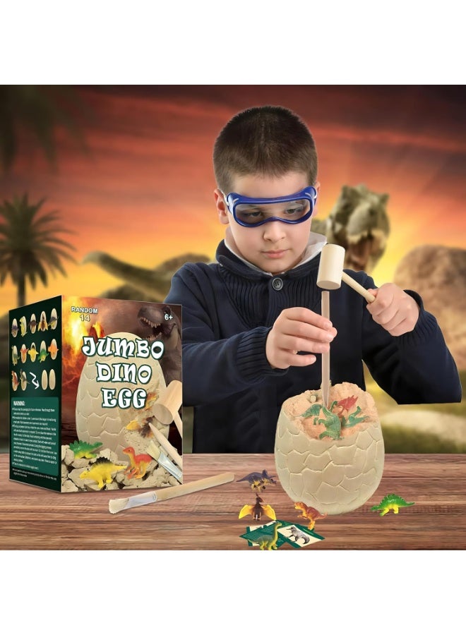 ARGT 3D Dinosaur Fossil Egg Digging Kit, 14 Figures Toy, Jumbo Unique Dino Eggs And Discover Assorted Dinosaur, Novelty Stem Excavation Toy For Party Favor Easter Science Play - Image 2