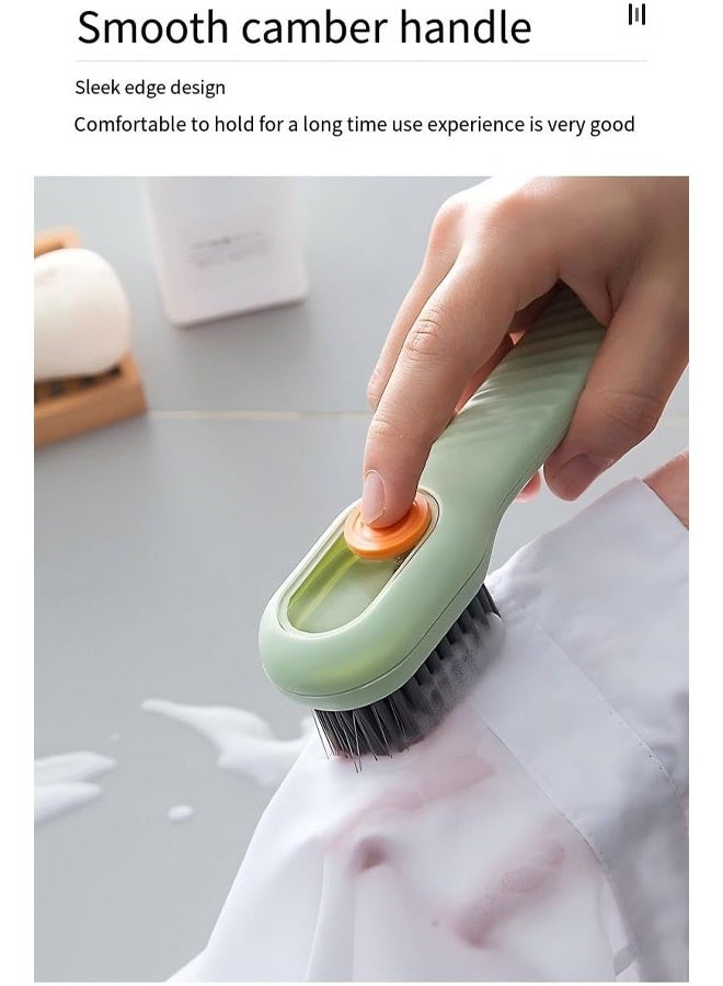2 in 1 Multifunction Cleaning Brush Soap Dispenser,Multi Function Cleaning Brush, clothes, shoes, Brushes Suitable for Home Cleaning (Green) - Image 5