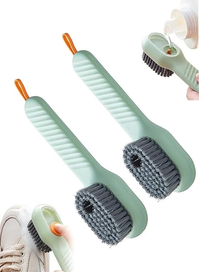 2 in 1 Multifunction Cleaning Brush Soap Dispenser,Multi Function Cleaning Brush, clothes, shoes, Brushes Suitable for Home Cleaning (Green) - Image 1
