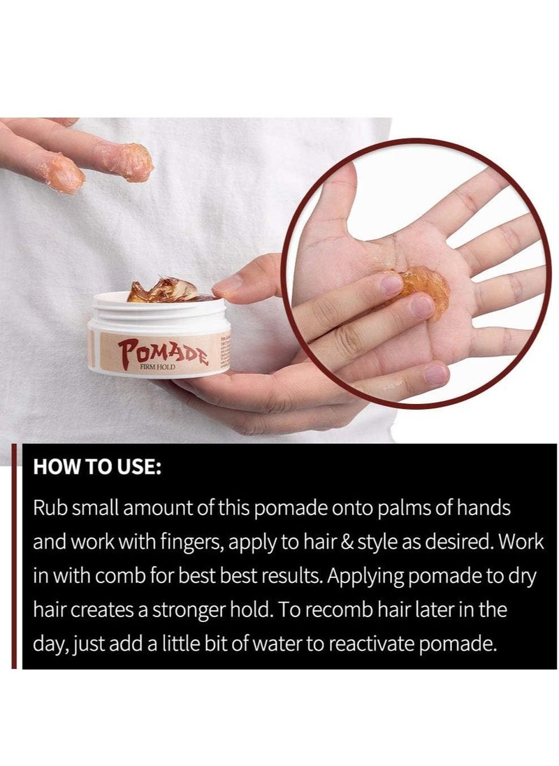 Cab's Firm Hold Hair Pomade for Men with Strong Firm Hold for High Shine, Retro Hairstyles, Pompadour & Slick Back Looks - [80ml / 80 g]